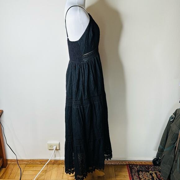 Black Lace and Eyelet Maxi Tank Dress - Picture 4 of 6